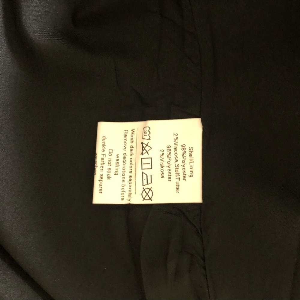 Hanna Nikole Women’s Wool Dress Coat 24W Black Pea Coat Double Breast Belted NWT - Picture 10 of 10